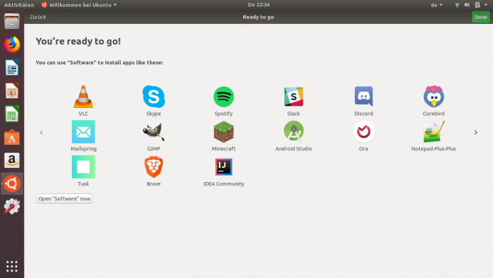 ... und verweist auf das Software-Center. (Bild: Ubuntu, Screenshot: Golem.de)